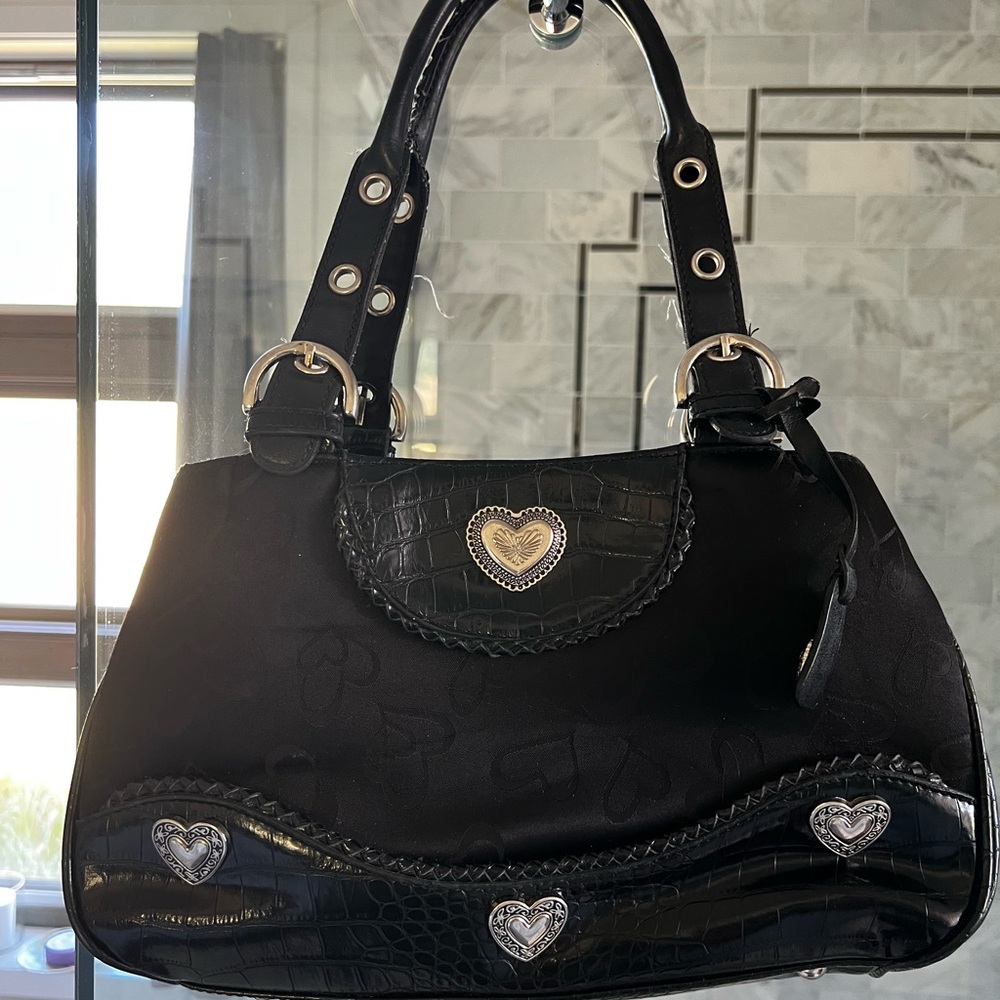Black Heart-Embellished Women's Bag